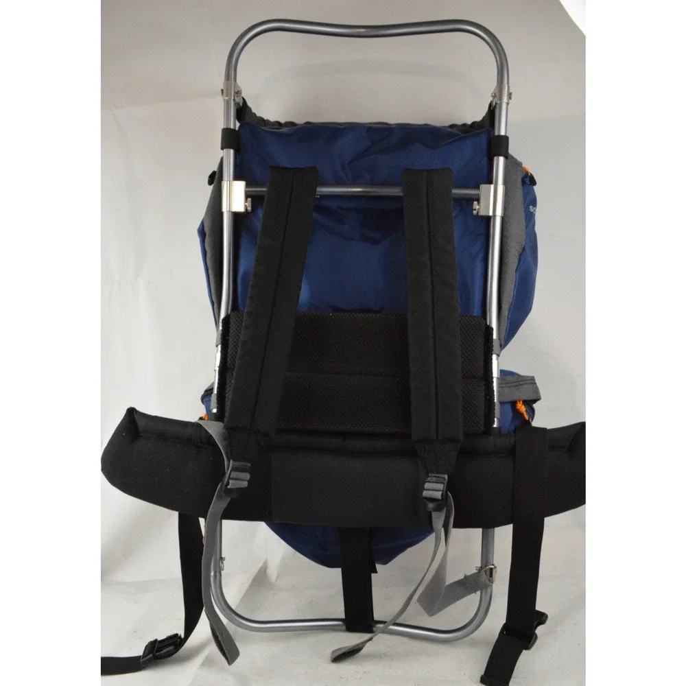 Vintage JanSport Scout External Aluminum Frame Hiking Backpack Blue Large